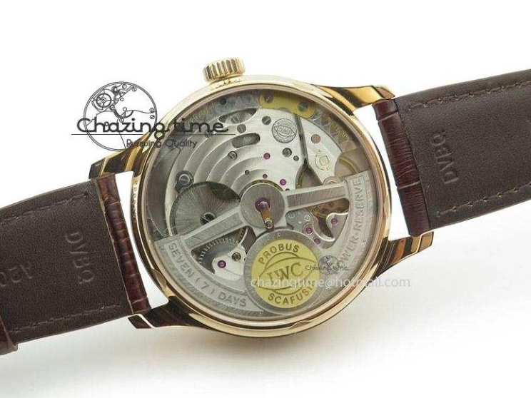 MIROTIME 0423 Portuguese Real PR IW500127 RG ZF 1:1 Best Edition Grey Red Dial On Brown Leather Strap A52010 V AllSeason 7331
